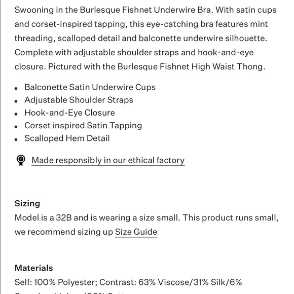 FL&L Burlesque Fishnet Underwire Bra - Picture 5 of 5